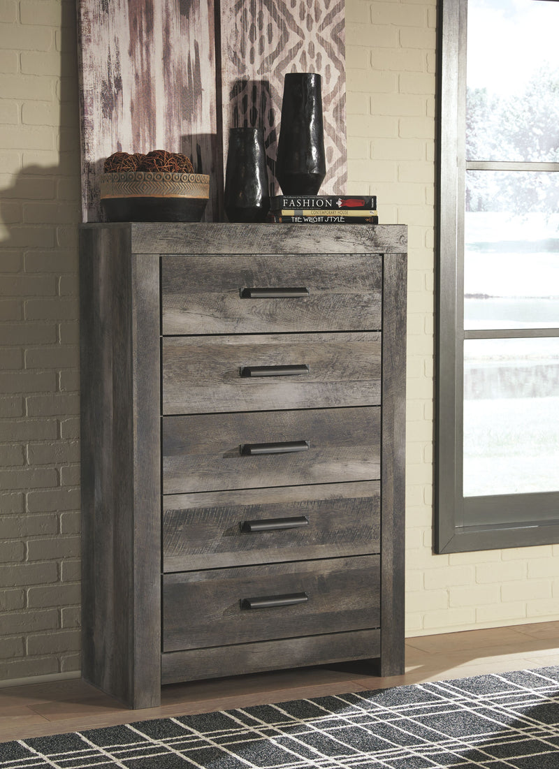 Wynnlow - Gray - Five Drawer Chest - JaxCo Furniture