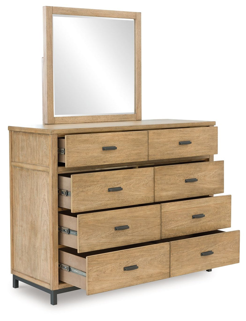 Tomtyn - Light Brown - Dresser And Mirror - JaxCo Furniture