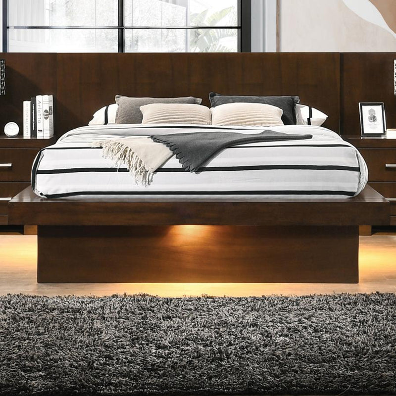 Jessica - Wood LED Panel Bed - JaxCo Furniture