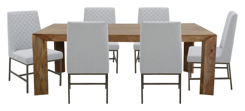 Crossings - Rectangular Dining Table With 6 Upholstered Chairs - JaxCo Furniture
