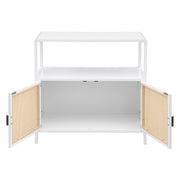 Amherst - 2-Door Radio Weave Cane Metal Accent Cabinet - JaxCo Furniture