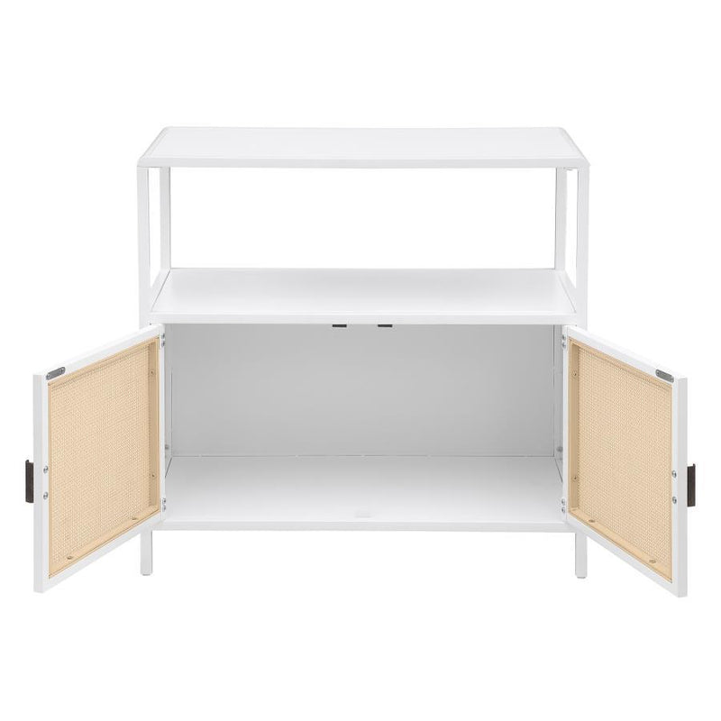 Amherst - 2-Door Radio Weave Cane Metal Accent Cabinet - JaxCo Furniture