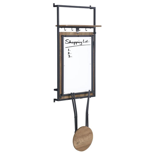 Riley - Foldable Whiteboard Wall Desk With Stool - Rustic Oak - JaxCo Furniture