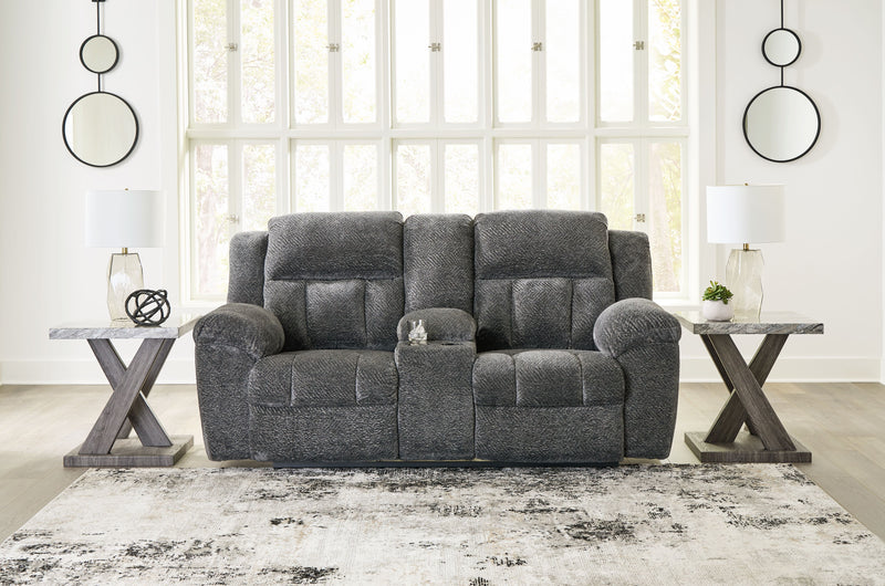 Frohn - Dbl Reclining Loveseat With Console - JaxCo Furniture