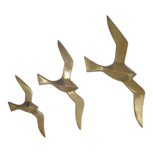 Marley - Birds Wall Art (Set of 3) - Gold - JaxCo Furniture