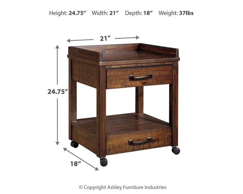 Baldridge - Rustic Brown - Printer Stand - JaxCo Furniture