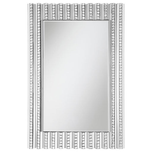 Aideen - Acrylic Crystal Wall Mirror - Silver - JaxCo Furniture