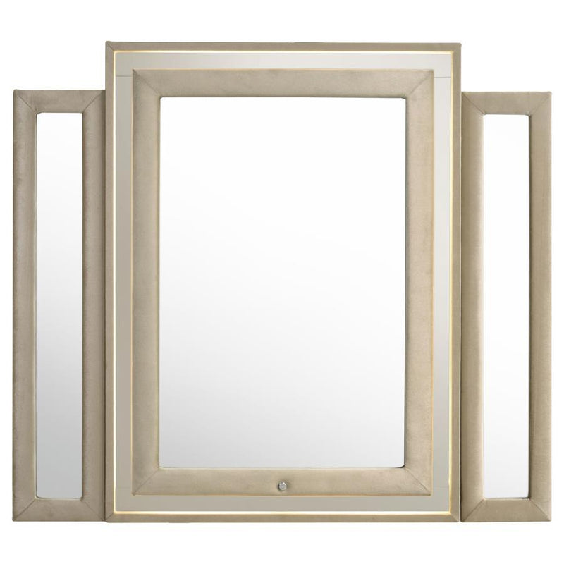 Lorient - LED Dresser Mirror - Ivory And Camel - JaxCo Furniture
