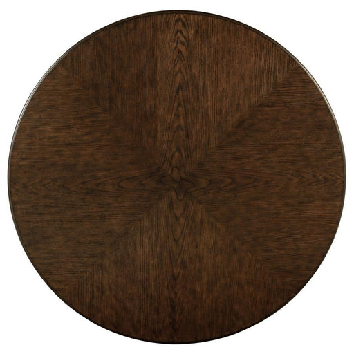 Landon - Round Wood Pedestal Dining Table - Rich Brown - JaxCo Furniture