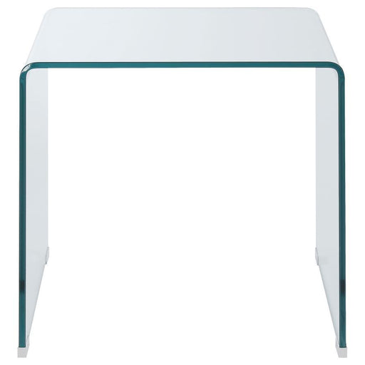 Ripley - Squared Tempered Bent Glass Side End Table - Clear - JaxCo Furniture