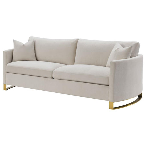 Corliss - Upholstered Arched Arm Sofa - Beige - JaxCo Furniture