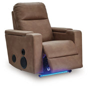 Lorrenton - Glider Power Recliner With Audio System - Caramel - JaxCo Furniture