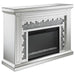 Gilmore - Mirrored Freestanding Electric Fireplace - Silver - JaxCo Furniture