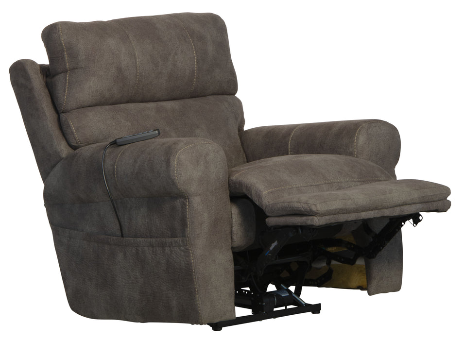 Tranquility - Power Headrest Power Lay Flat Reclining With CR3 Heat / Massage / Lumbar - Pewter - JaxCo Furniture