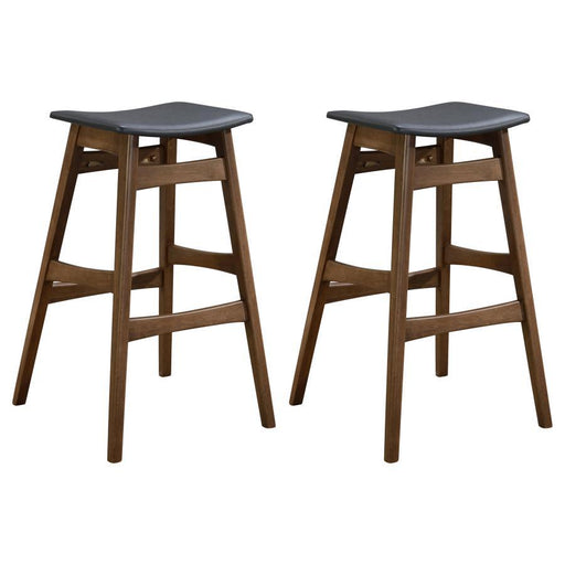 Finnick - Cushioned Backless Bar Stool (Set of 2) - Walnut - JaxCo Furniture