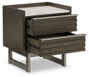 Arkenton - Grayish Brown / White - Two Drawer Night Stand - JaxCo Furniture