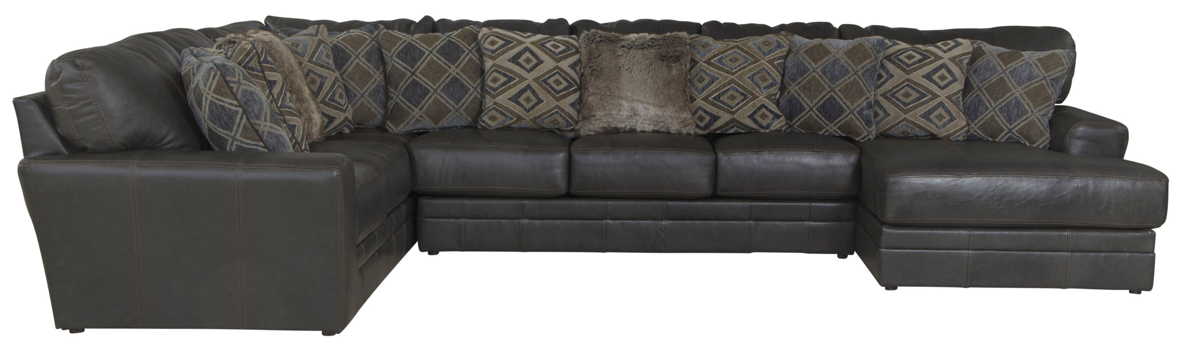 Denali - Italian Leather Match Sectional - JaxCo Furniture