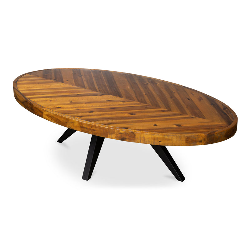 Parq - Oval Coffee Table - Brown - JaxCo Furniture