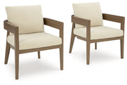 Serene Bay - Dark Brown / White - Arm Chair With Cushion (Set of 2) - JaxCo Furniture