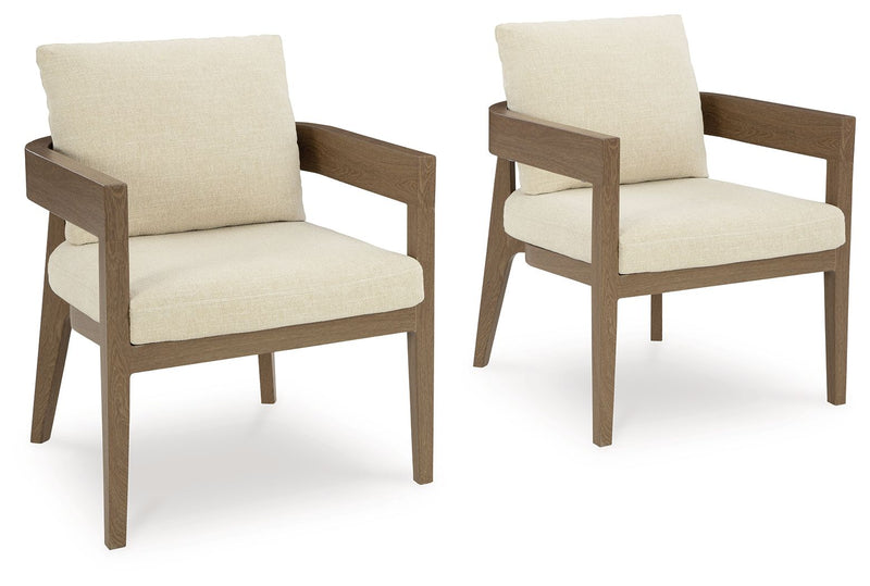 Serene Bay - Dark Brown / White - Arm Chair With Cushion (Set of 2) - JaxCo Furniture