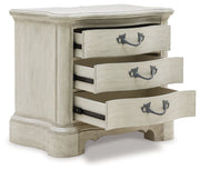 Arlendyne - Antique White - Three Drawer Night Stand - JaxCo Furniture