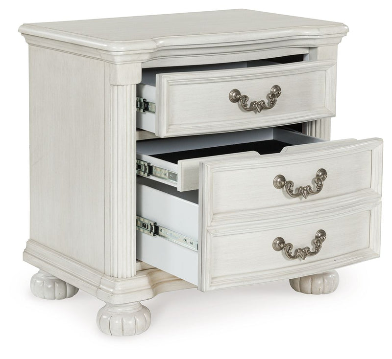 Montelaine - Antique White - Three Drawer Night Stand - JaxCo Furniture