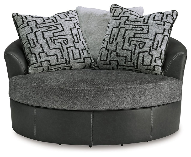 Brixley Pier - Graphite - Oversized Swivel Accent Chair - JaxCo Furniture