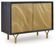 Tayner - Black / Gold Finish - Accent Cabinet - JaxCo Furniture