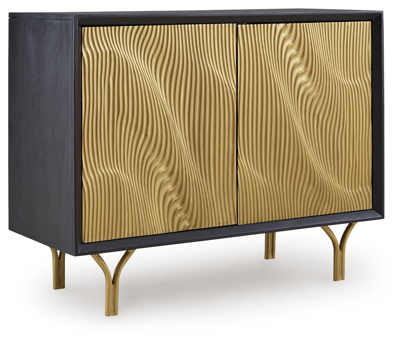 Tayner - Black / Gold Finish - Accent Cabinet - JaxCo Furniture