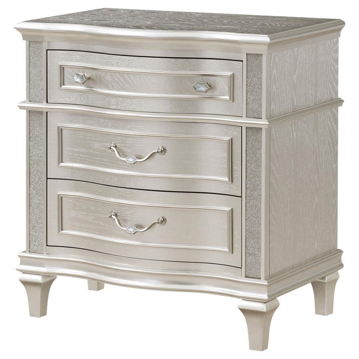 Evangeline - 3-Drawer Nightstand - Silver Oak - JaxCo Furniture