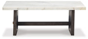Burkhaus - White / Dark Brown - Rectangular Cocktail Table - JaxCo Furniture