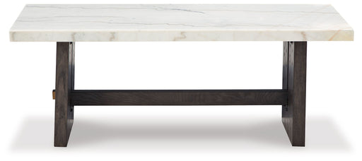 Burkhaus - White / Dark Brown - Rectangular Cocktail Table - JaxCo Furniture