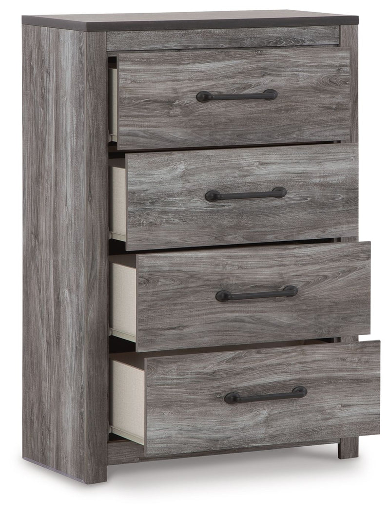 Bronyan - Dark Gray - Four Drawer Chest - JaxCo Furniture