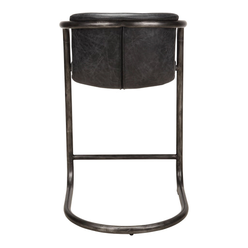 Freeman - Counter Stool Stool Leather (Set of 2) - Onyx Black - JaxCo Furniture