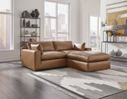 Emilia - Caramel - 3 Pc. - 2-Piece Sectional Loveseat, Ottoman - JaxCo Furniture