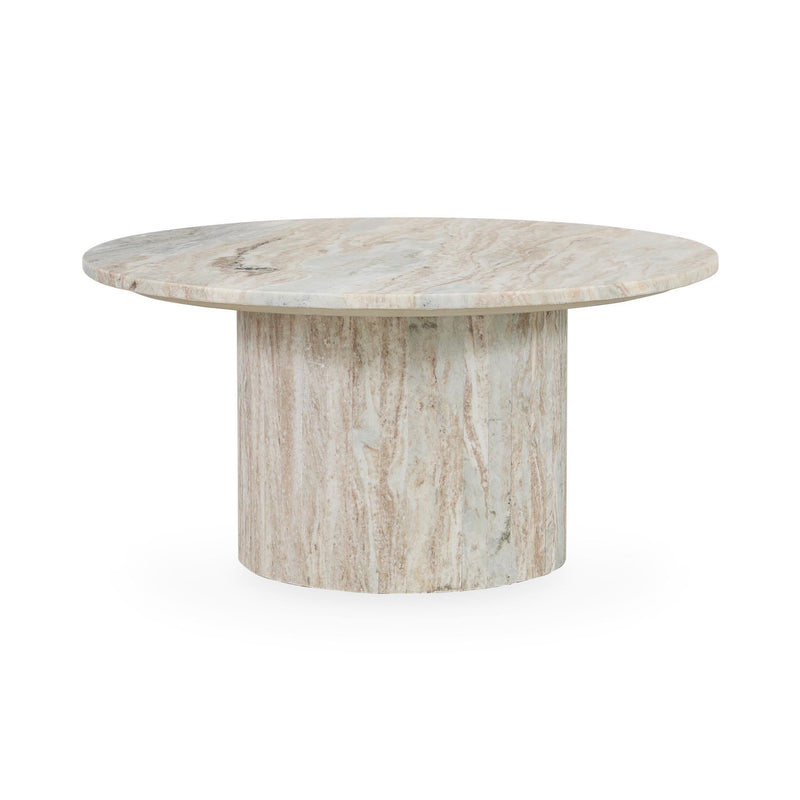Amberly - Marble Round Coffee Table - Gray - JaxCo Furniture