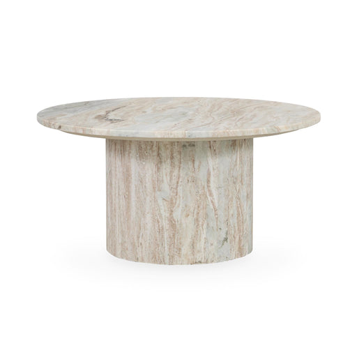 Amberly - Marble Round Coffee Table - Gray - JaxCo Furniture