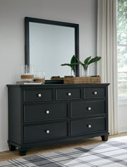 Lanolee - Black - Dresser And Mirror - JaxCo Furniture
