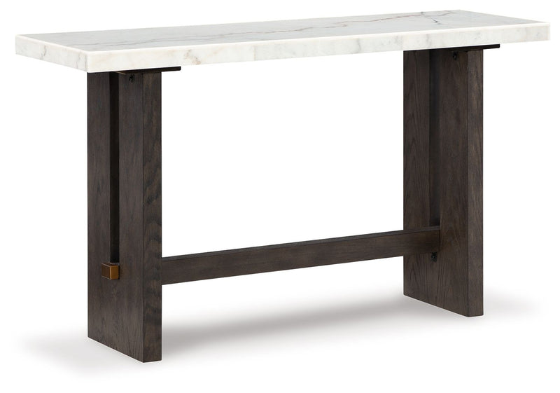 Burkhaus - White / Dark Brown - Sofa Table - JaxCo Furniture