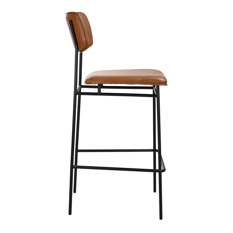 Sailor - Leather Bar Stool - Dark Brown - JaxCo Furniture