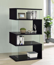 Emelle - 4-Shelf Glass Panel Bookshelf - JaxCo Furniture