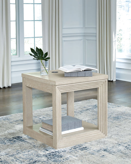 Marxhart - Bisque - Square End Table - JaxCo Furniture