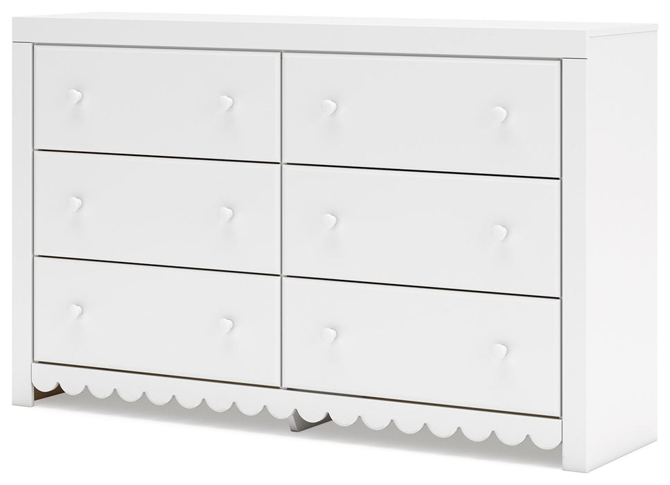 Mollviney - White - Six Drawer Dresser