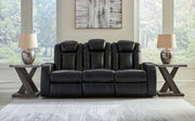 Caveman Den - Midnight - Power Reclining Sofa With Adj Headrest - JaxCo Furniture
