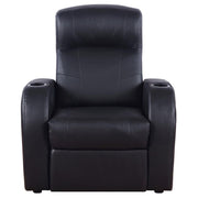 Cyrus - Upholstered Track Arm Recliner - Black - JaxCo Furniture