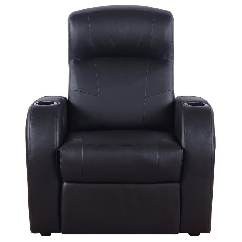 Cyrus - Upholstered Track Arm Recliner - Black - JaxCo Furniture