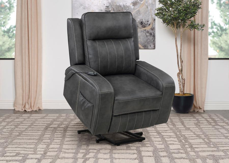 Raelynn - Upholstered Track Arm Recliner - JaxCo Furniture