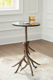Lemkins - Black / Antique Gold Finish - Accent Table - JaxCo Furniture