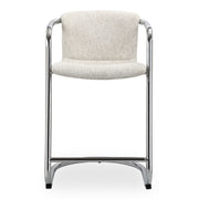 Freeman - Chrome Frame Counter Stool (Set of 2) - Blended Cream - JaxCo Furniture