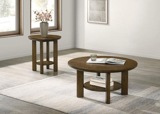 Ottowa - Round Wood Coffee Table Set - JaxCo Furniture